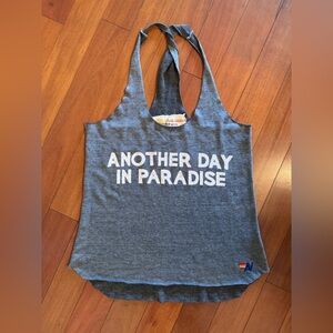 Aviator Nation Gray Tank with White Text